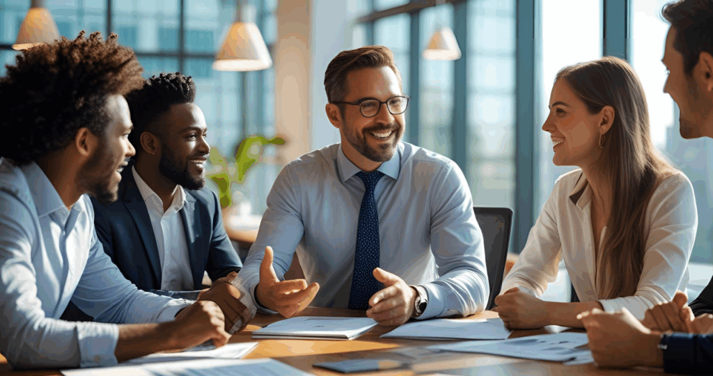Fractional CMO collaborating with SaaS startup team